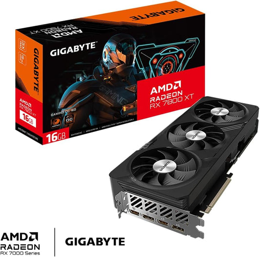 Gigabyte Radeon RX 7800 XT Gaming OC 16GB Graphics Card - 16GB GDDR6 256-Bit, Windforce Cooling System, Metal Backplate, DP 2.1, HDMI 2.1, AMD RDNA 3 Architecture, GV-R78XTGAMING OC-16GD