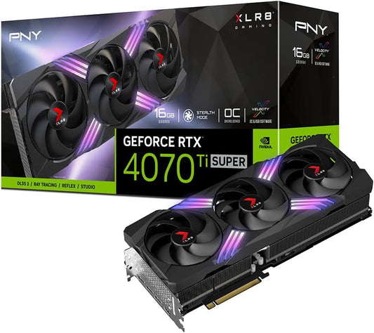 PNY GeForce™ RTX 4070 Ti SUPER™ 16GB XLR8 Gaming Verto™ Epic-X RGB™ Overclocked Triple Fan DLSS 3