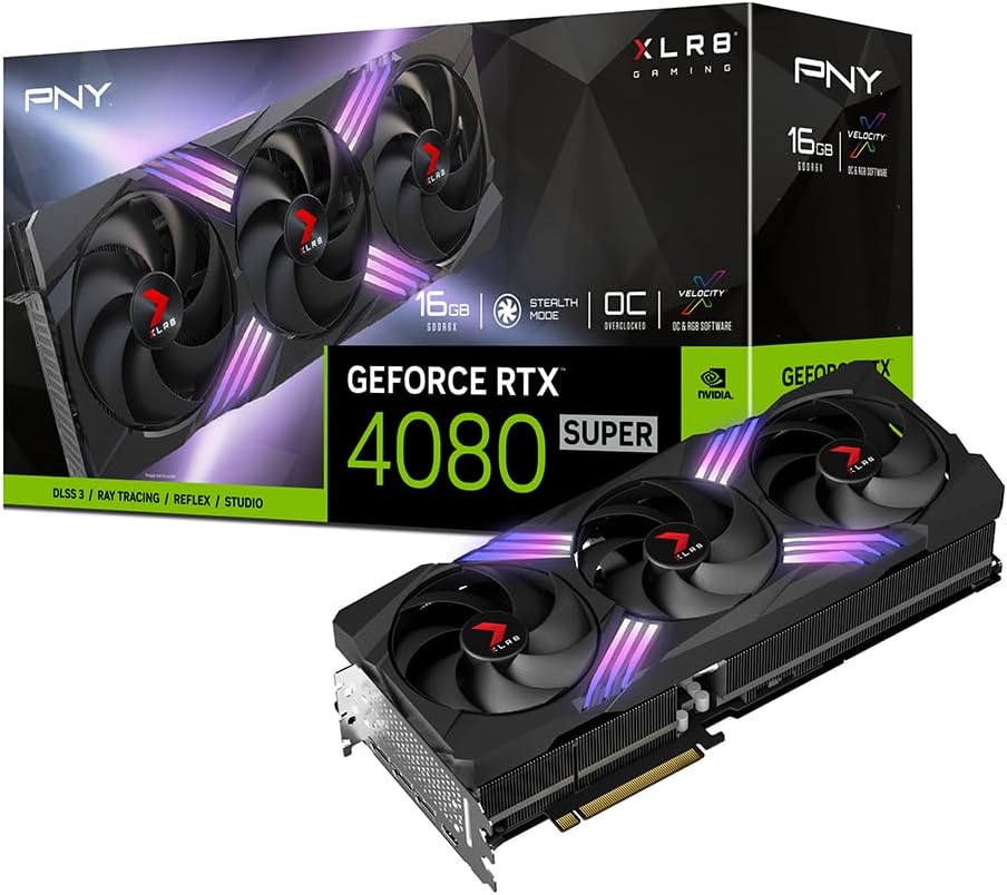 PNY GeForce™ RTX 4080 SUPER™ 16GB XLR8 Gaming Verto™ Epic-X RGB™ Overclocked Triple Fan DLSS 3