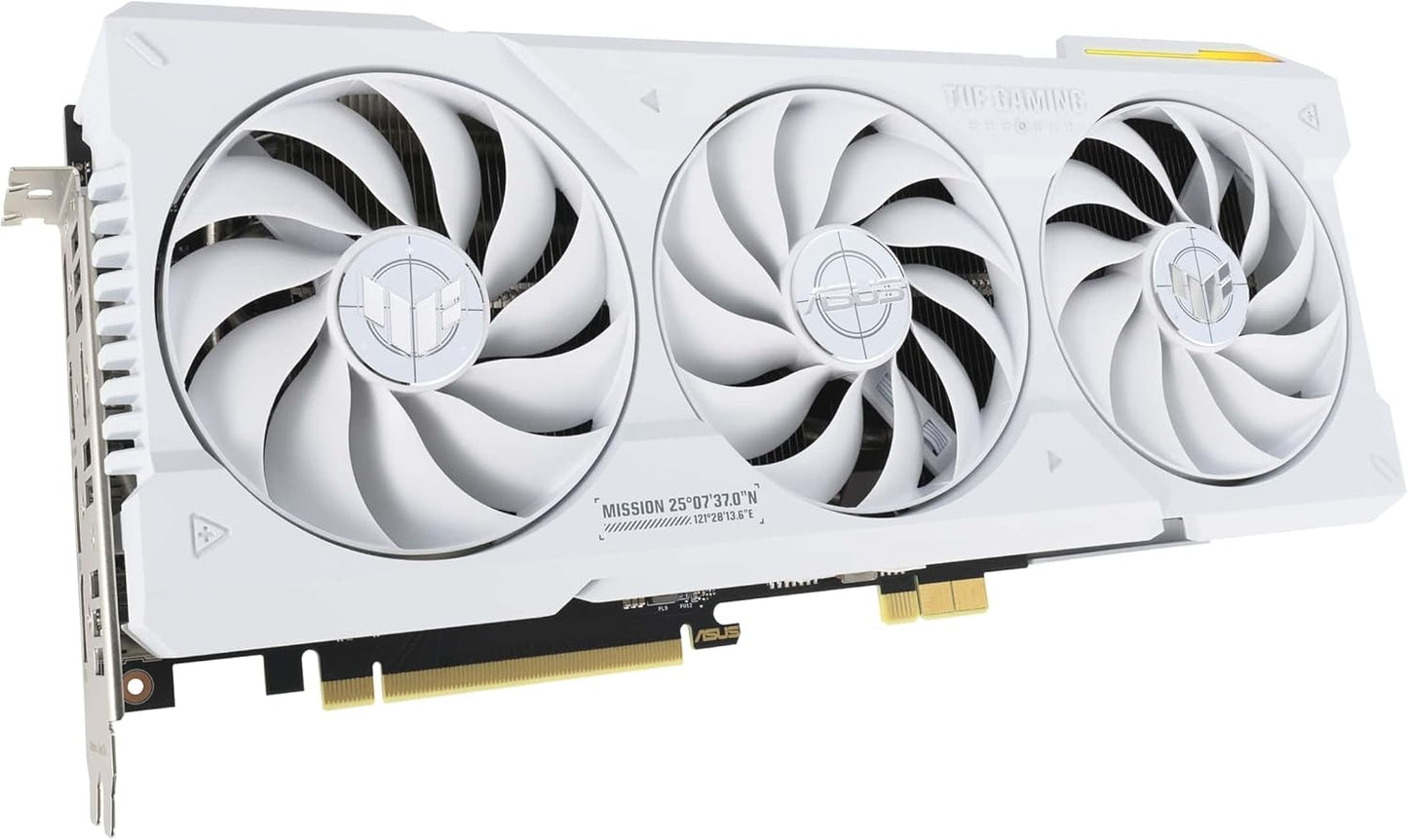 ASUS TUF Gaming GeForce RTX 4070 Ti Super BTF White OC Edition 16 Go GDDR6X (NVIDIA DLSS 3, (GC-HPWR) Gold Finger, PCIe 4.0, 2 x HDMI 2.1a, 3 x DisplayPort 1.4a, TUF-RTX4070TIS-O16G-BTF-WHITE, Blanc