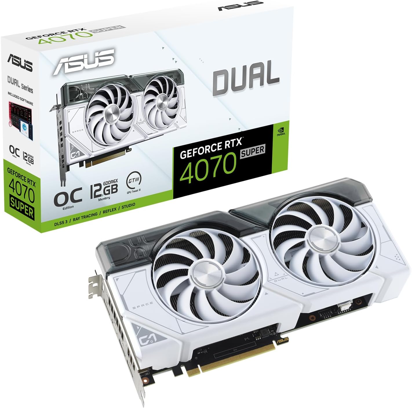 ASUS Dual NVIDIA GeForce RTX 4070 Super White OC Edition 12GB GDDR6X