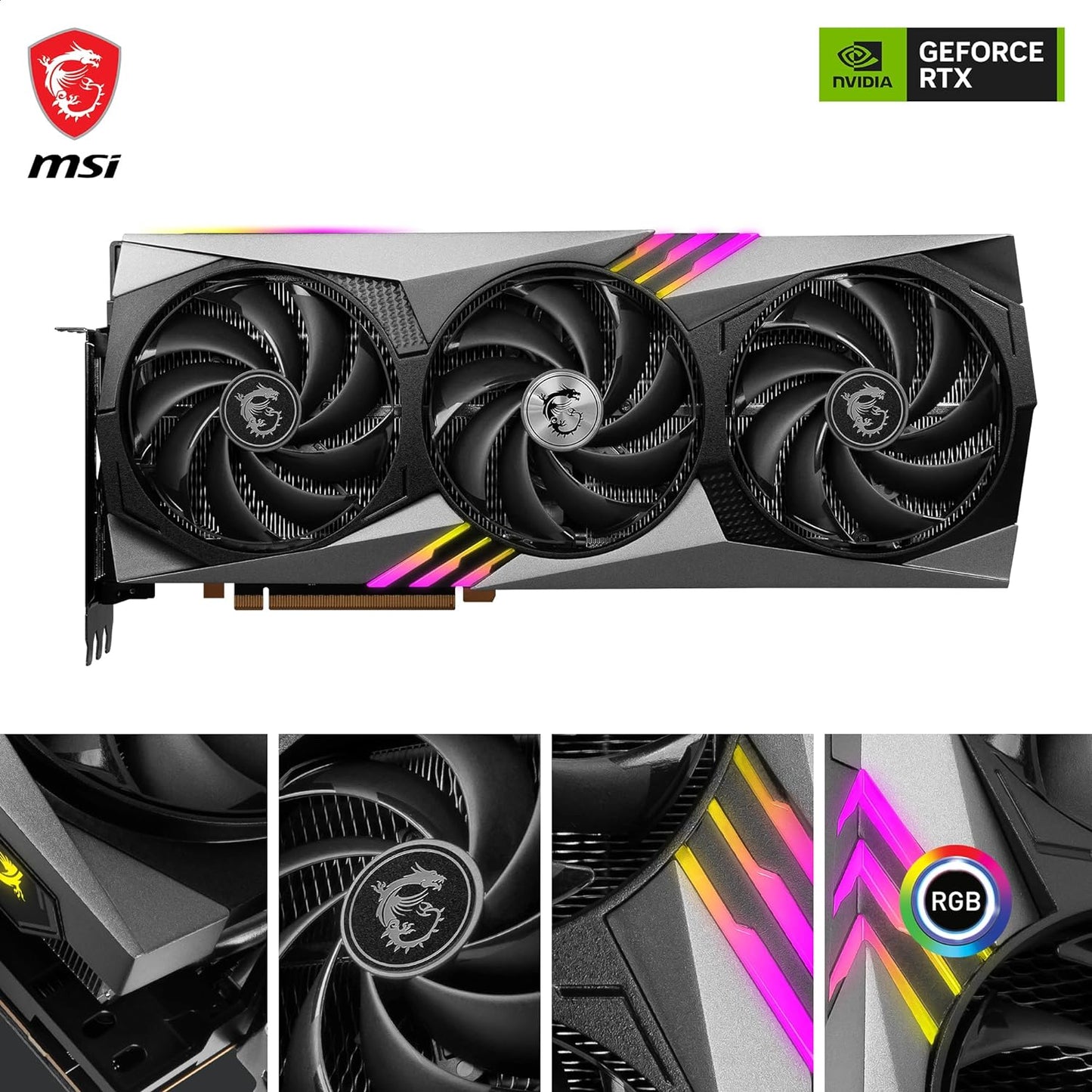 MSI GeForce RTX 4080 SUPER 16G GAMING X TRIO - 16 Go de GDDR6X, 2610 MHz, PCI Express Gen 4, 256 bits, 3 DP v 1,4a, HDMI 2.1a (compatible 4K et 8K HDR), noir