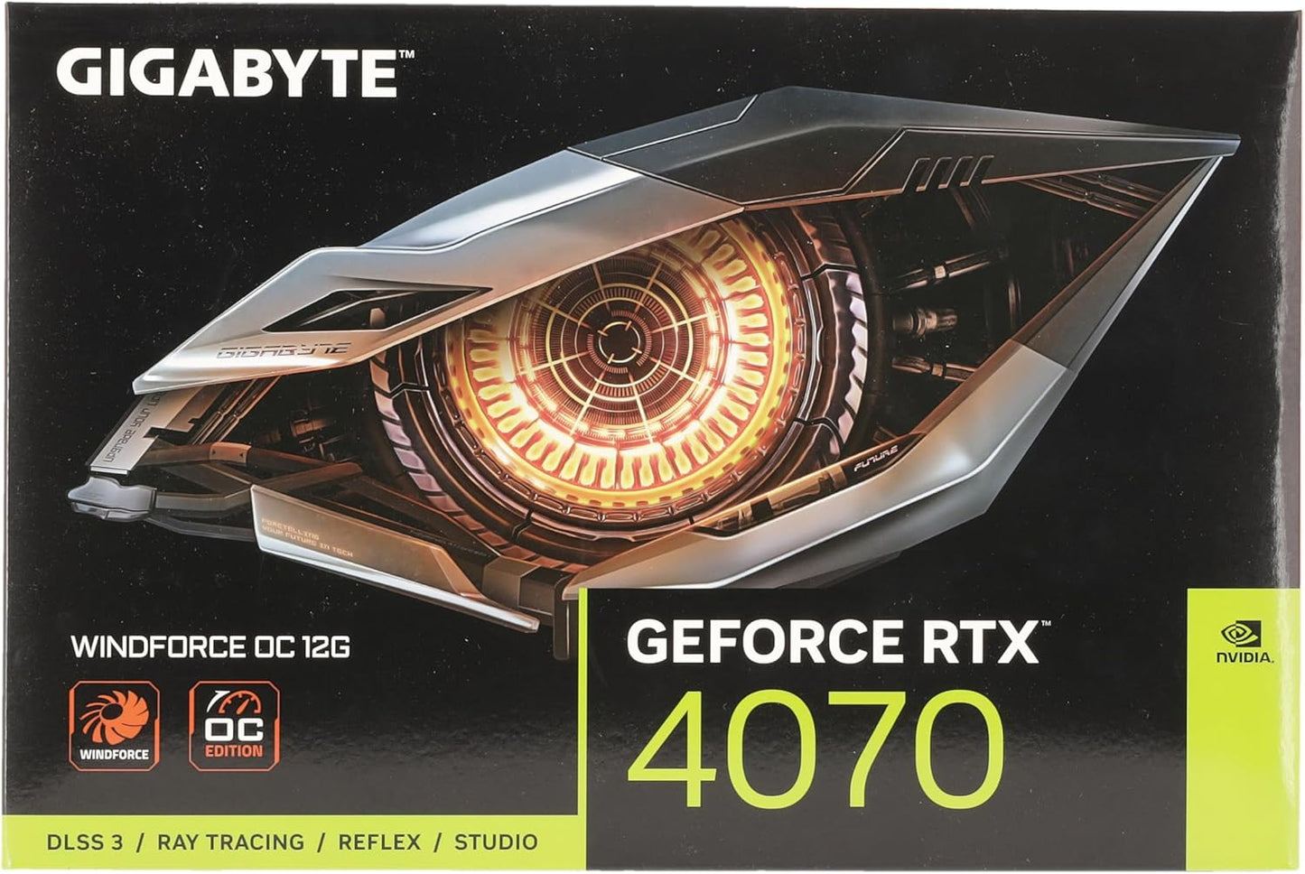 GIGABYTE GeForce RTX 4070 WINDFORCE OC 12GB Carte graphique - 12GB DDRX6 21Gbps, PCI-E 4.0, DisplayPort 1.4, HDMI 2.1a, NVIDIA DLSS 3, Ada Lovelace Arch, GV-N4070WF3OC-12GD