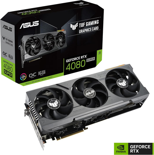 ASUS TUF Gaming NVIDIA GeForce RTX 4080 Super OC Edition – Carte Graphique Gaming (16GB GDDR6X, PCIe 4.0, HDMI 2.1a, DisplayPort 1.4a)